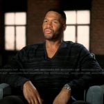 Michael Strahan’s blue striped sweater on Good Morning America