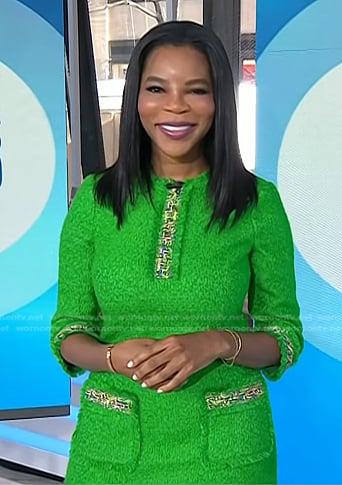 Dr. Michelle Henry's green embellished dress on Today