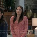 Molly’s pink plaid shirt on General Hospital