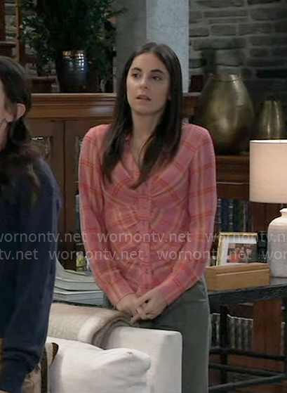 Molly's pink plaid shirt on General Hospital