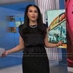 Morgan’s black peplum top and lace pencil skirt on NBC News Daily