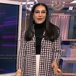 Morgan’s pink check long jacket on NBC News Daily