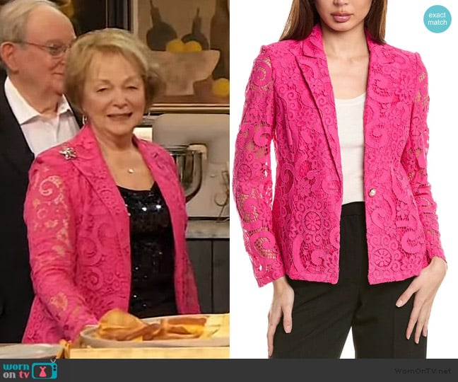 Nanette Nanette Lepore Pink Lace Paisley Blazer worn by Gayle Ward on The Drew Barrymore Show