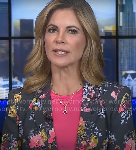 Natalie Morales' floral blazer on CBS Mornings