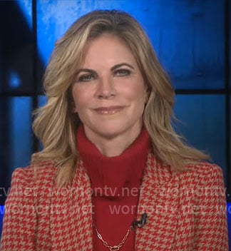 Natalie Morales’ red houndstooth blazer on CBS Mornings