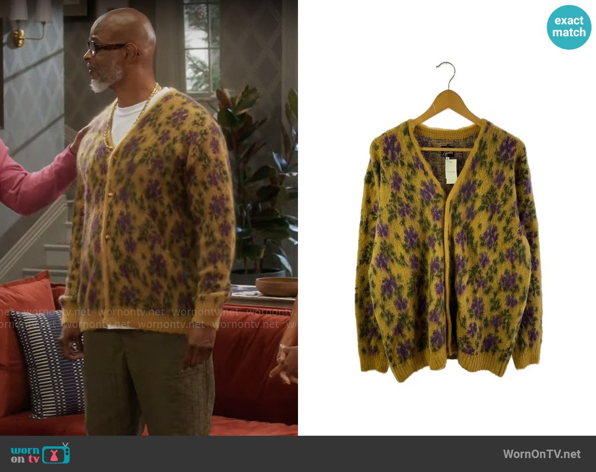 Needles Floral Mohair Knit Cardigan worn by Poppa (Damon Wayans) on Poppas House