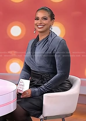 Nessa Diab's grey velvet top on Today