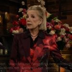 Nikki’s red floral blazer and shirt on The Young and the Restless