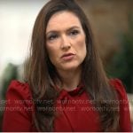Nikki Battiste’s red tie-neck dress on CBS Mornings
