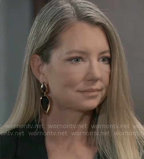 Nina's gold and black earrings on General Hospital