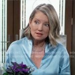 Nina’s blue silk blouse on General Hospital