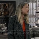 Nina’s grey tweed coat on General Hospital