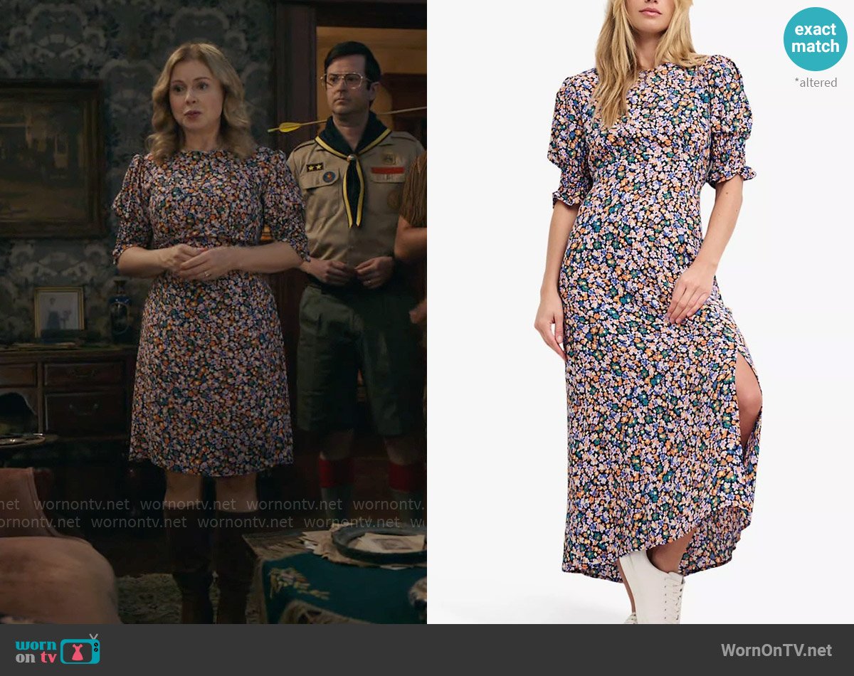 Nobodys Child Luna Harper Floral Tea Dress worn by Sam (Rose McIver) on Ghosts