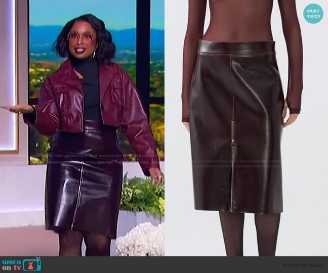 Nocturne Faux Leather Pencil Skirt worn by Jennifer Hudson on The Jennifer Hudson Show