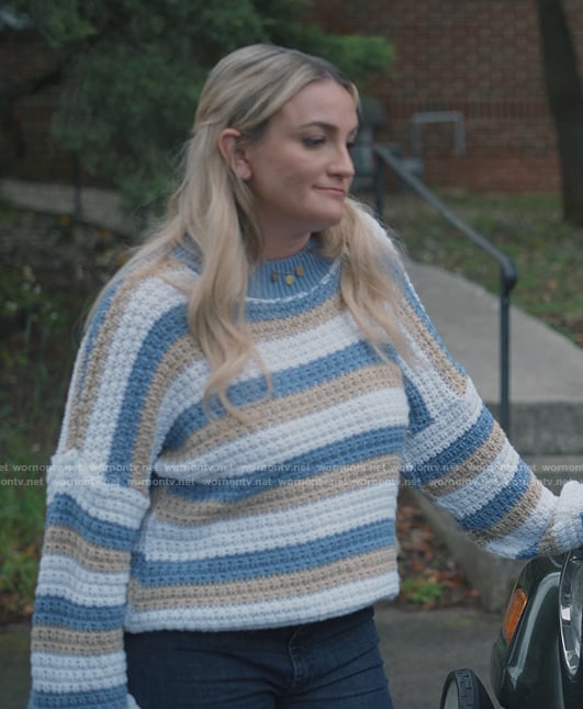 Noreen's stripe knit sweater on Sweet Magnolias