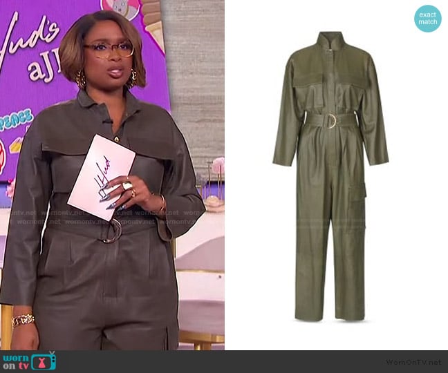 Notes du Nord Rose Leather Jumpsuit worn by Jennifer Hudson on The Jennifer Hudson Show