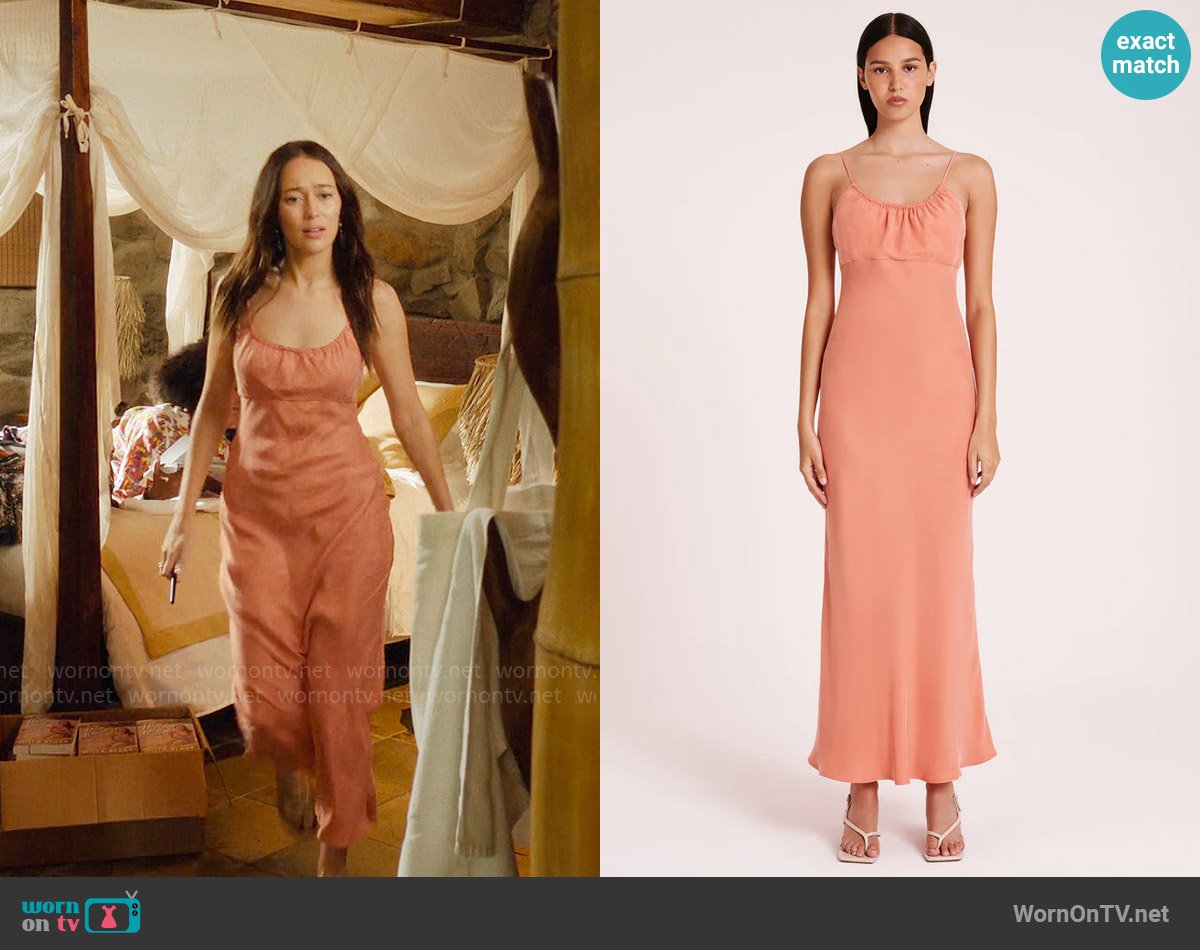 Nude Lucy Sol Cupro Dress in Watermelon worn by Milla (Alycia Debnam-Carey) on Apple Cider Vinegar