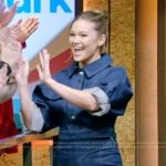 Olivia Holt’s denim jacket and skirt on Live with Kelly and Mark