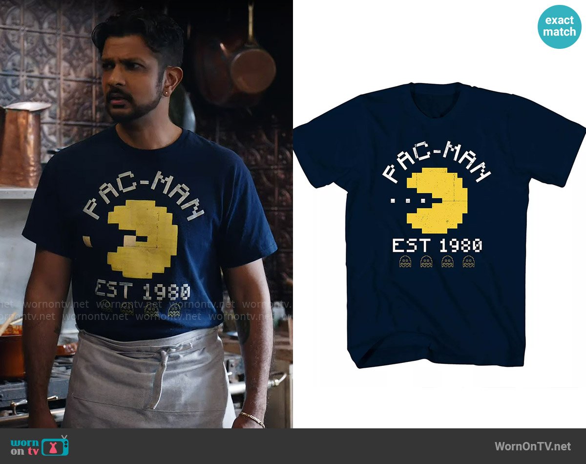  Official Pacman Video Game Shirt worn by Jay (Utkarsh Ambudkar) on Ghosts