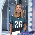 Savannah’s green Philadelphia Eagles jersey and black skirt on Today