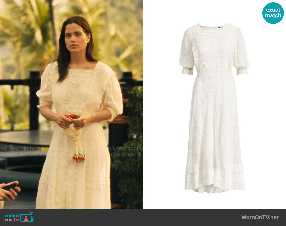 Polo Ralph Lauren Cotton Voile Midi Dress worn by Piper Ratliff (Sarah Catherine Hook) on The White Lotus