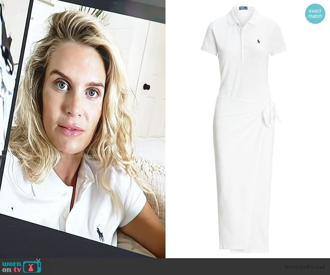 Ralph Lauren Polo Pony-embroidery wrap maxi dress worn by Madison LeCroy on Southern Charm