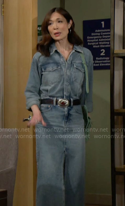 Poppy's denim shirtdress on The Bold and the Beautiful