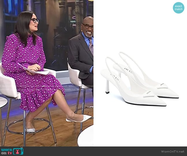 Prada Brushed Leather Slingback Pumps worn by Savannah Sellers on Today