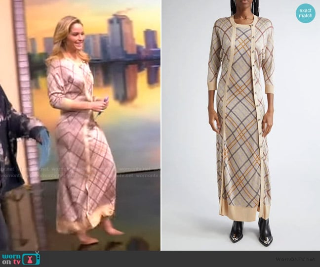 Rabanne Plaid Short Sleeve Sweater Dress worn by Sara Haines on The View