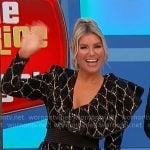 Rachel’s black and gold sequin mini dress on The Price is Right