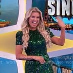 Rachel’s green sequin mini dress on The Price is Right