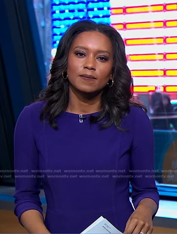 Rahcel's purple seamed dress on Good Morning America