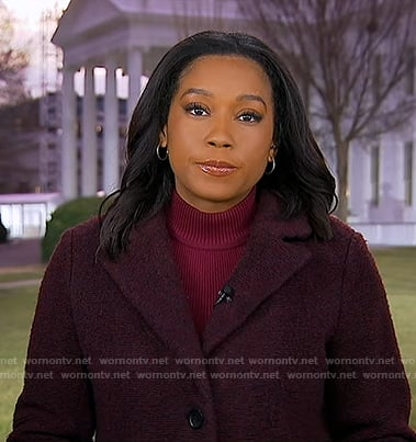 Rachel's burgundy coat on Good Morning America