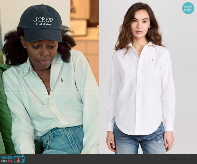 Ralph Lauren Cotton Oxford Long Sleeve Buttondown worn by Venita Aspen on Southern Charm