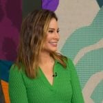 Rebecca’s green textured polo top on Good Morning America