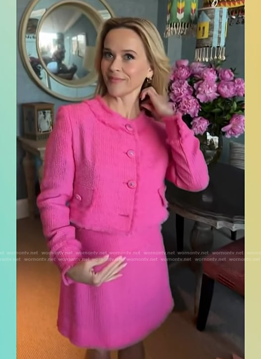 Reese Witherspoon's pink tweed jacket on Access Hollywood