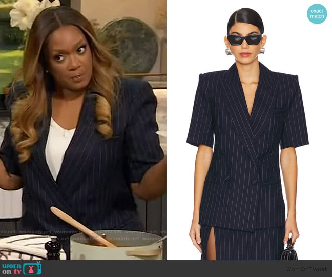 Retrofete Claudia blazer worn by Sunny Anderson on The Drew Barrymore Show