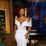 Jassi’s white reunion dress on The Real Housewives of Potomac