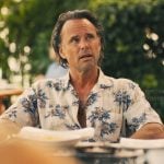 Rick’s floral hibiscus print shirt on The White Lotus