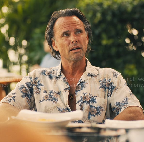 Rick's floral hibiscus print shirt on The White Lotus