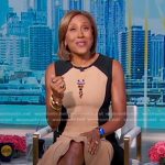 Robin’s beige and black colorblock dress on Good Morning America