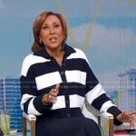 Robin’s navy and white striped cardigan on Good Morning America