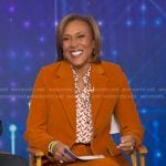 Robin’s orange corduroy suit on Good Morning America