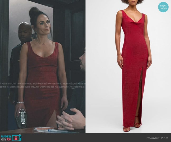 Roland Mouret Diamante Column Gown worn by Chloe (Jordana Brewster) on Elsbeth