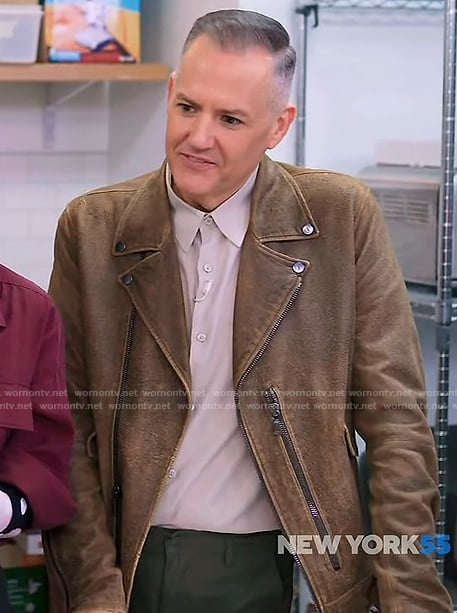 Ross's leather moto jacket on The Drew Barrymore Show