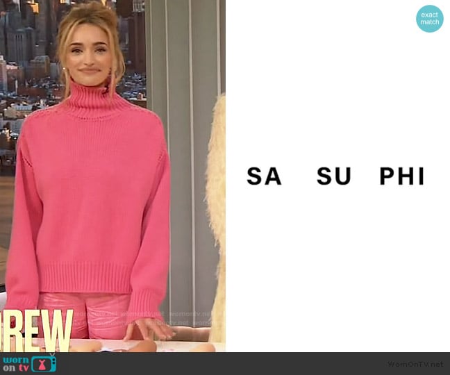 Sa Su Phi Fall 2024 Sweater worn by Brianne Howey on The Drew Barrymore Show