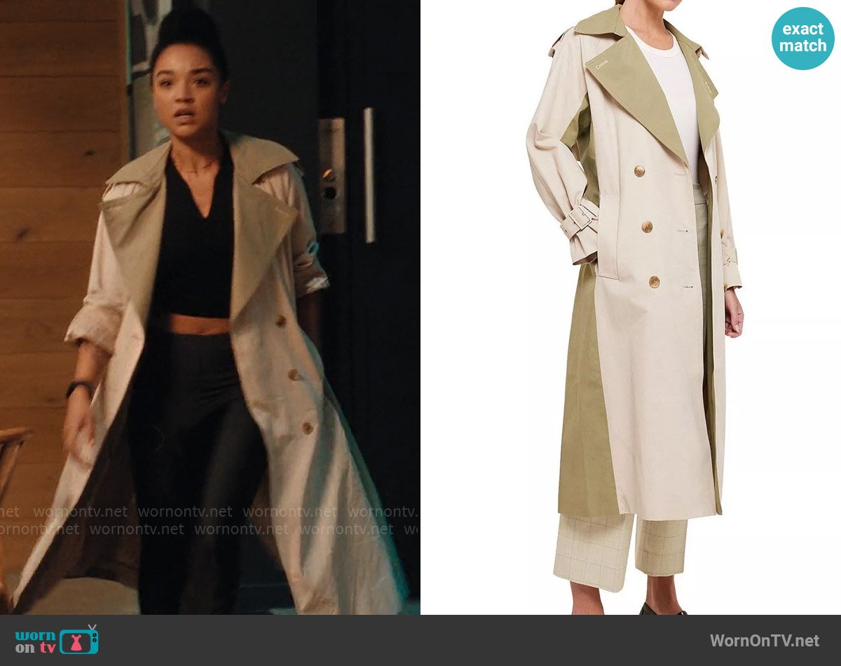 Saba Lana Trench Coat worn by Chanelle (Aisha Dee) on Apple Cider Vinegar