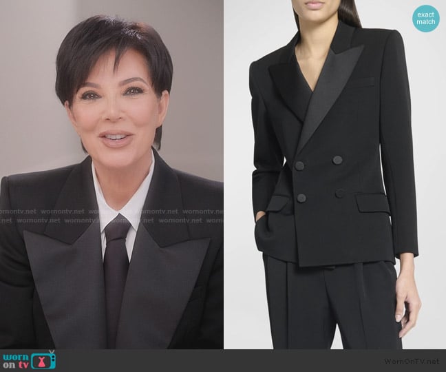 Saint Laurent Fitted Tuxedo Blazer Jacket worn by Kris Jenner (Kris Jenner) on The Kardashians