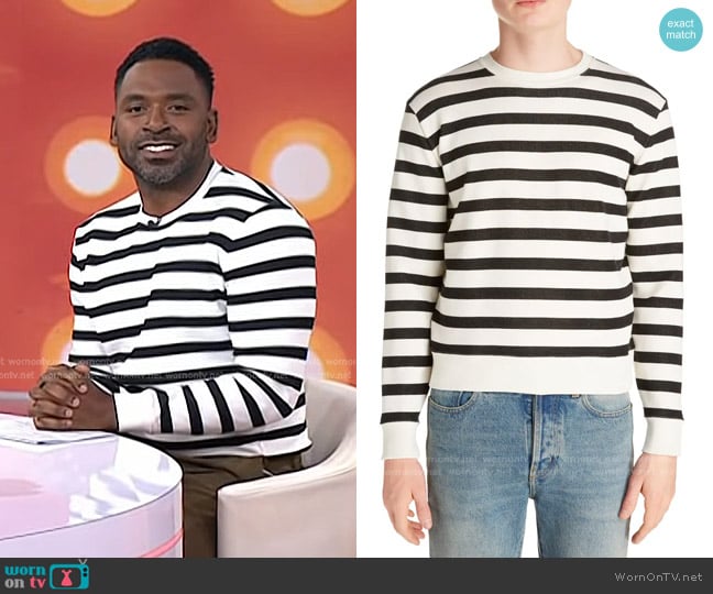 Saint Laurent Stripe Crewneck Sweatshirt worn by Justin Sylvester on Today