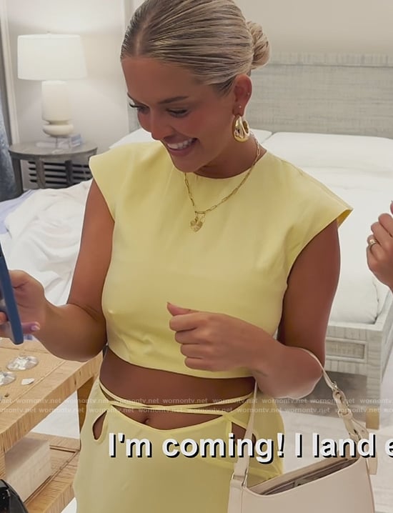 Salley's yellow crop top and maxi skirt on Southern Charm